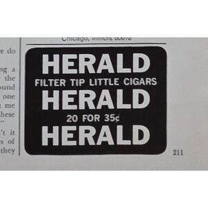1932 Vintage Herald Filter Tip Little Cigars Advertisement 20 for 35 Cents